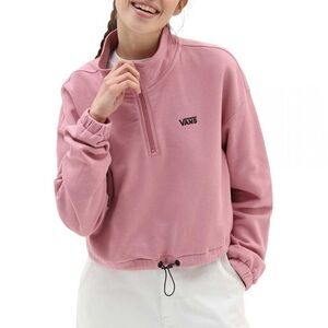 VANS LEFT CHEST HALF ZIP FLEECE LILAS in lilac colour size large